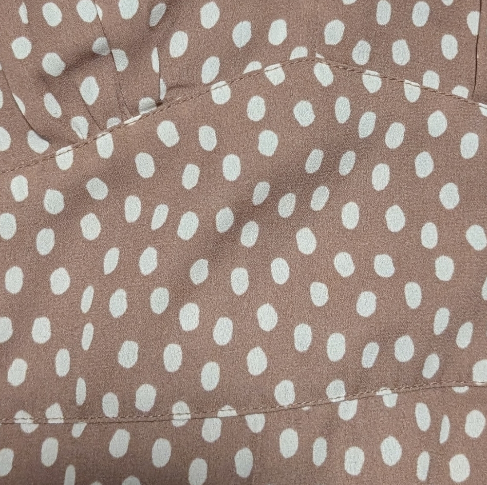 Short Sleeve Smocked Pink & White Polka Dot Mini Dress  XXSP